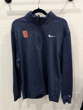 Nike Navy Quarter-Zip Pullover with Orange 'S' Patch